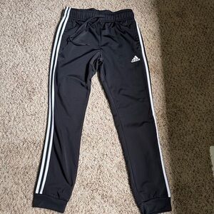 Adidas Women's Black Joggers with White Stripes
